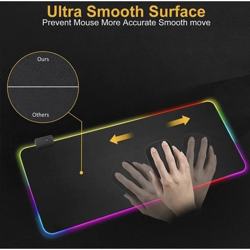 Mouse pad Gamer Led Rgb 7 Colors Large Size 80x30cm Usb