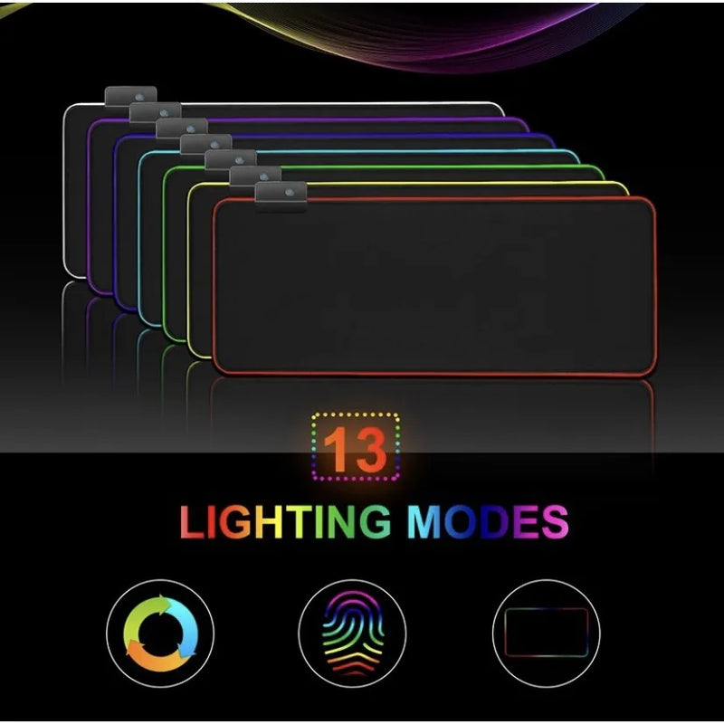 Mouse pad Gamer Led Rgb 7 Colors Large Size 80x30cm Usb